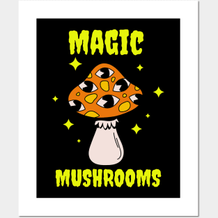 Magic Mushrooms, hallucinogenic mushrooms, microdose mushrooms, psilocybin mushroom Posters and Art